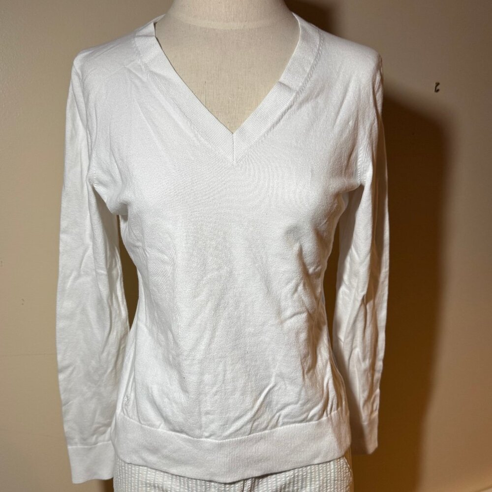Lilly Pulitzer | White V-Neck Sweater Top